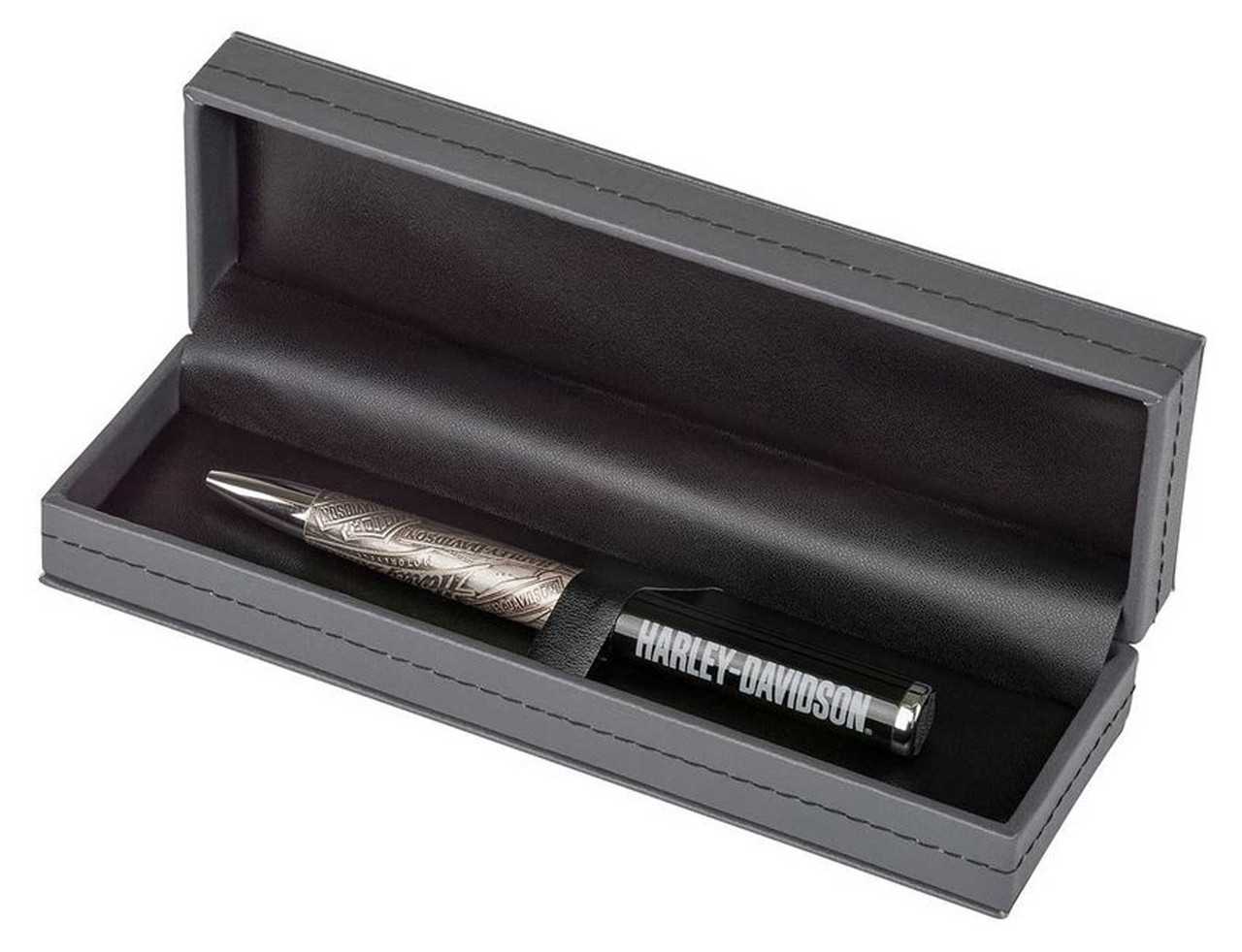 Harley-Davidson® Embossed Refillable Black Ink Pen w/ Black Gift Box - Black