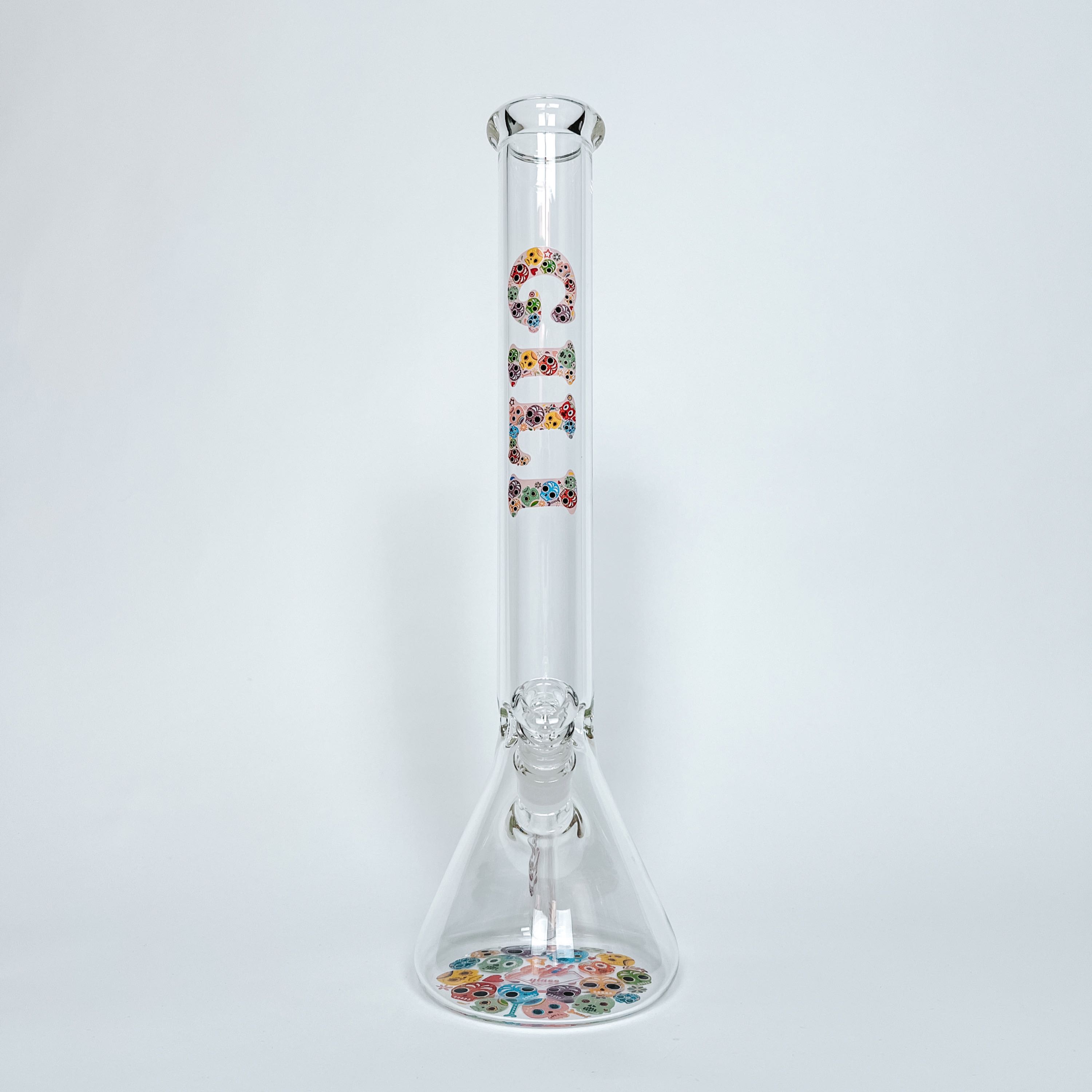 Gili Glass Beaker Bong with Nice Logos l 45 cm