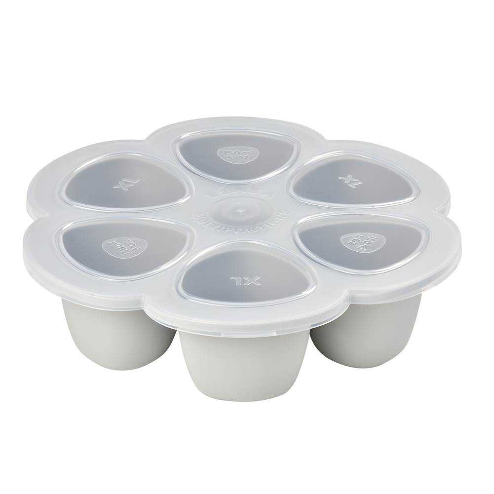 BEABA ถาดซิลิโคนแช่อาหาร Silicone multiportions 6 x 150 ml LIGHT GREY