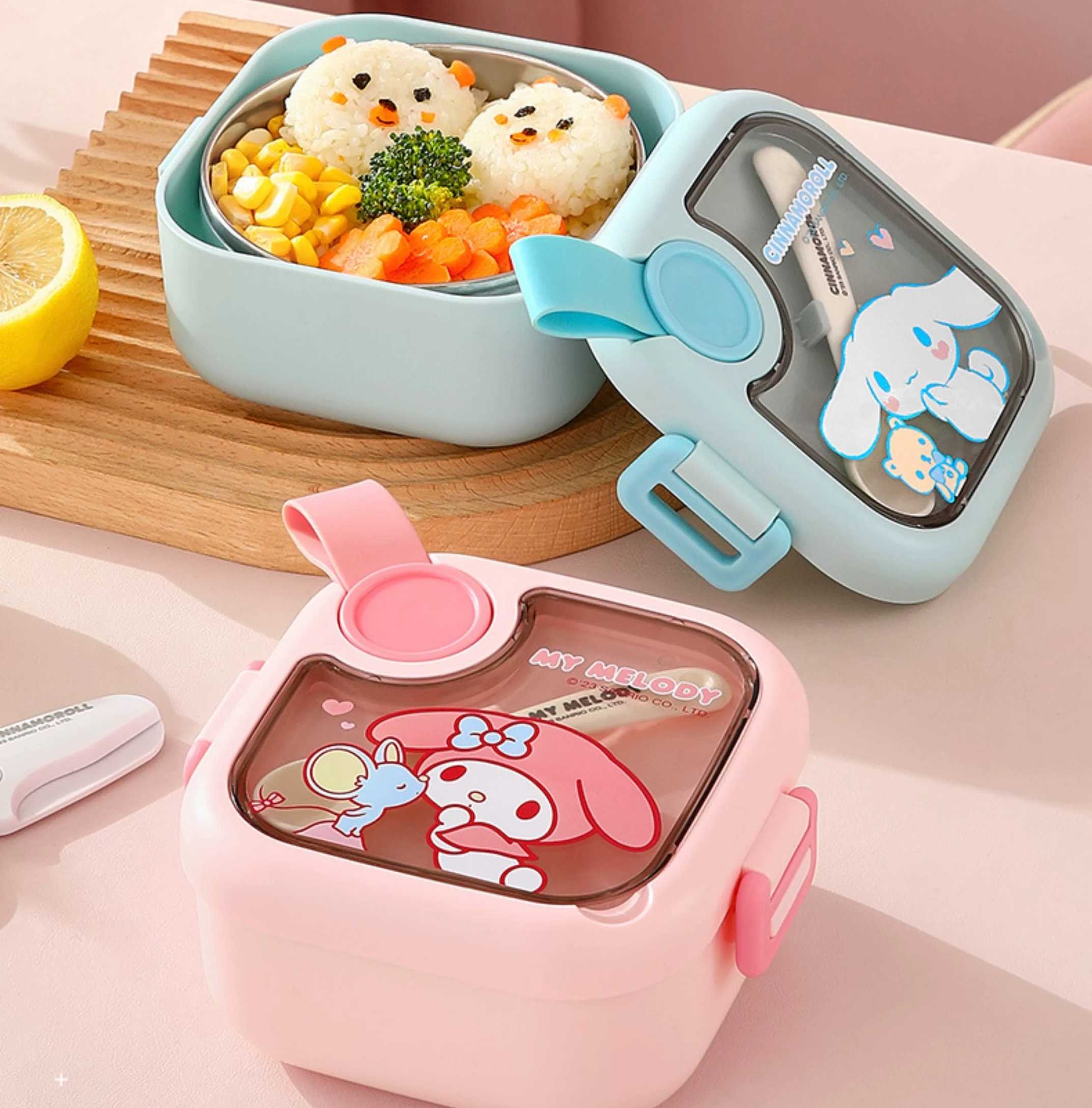 Preorder12-15วัน- Sanrio ลิขสิทธิ์แท้ กล่องอาหารพร้อมช้อน เก็บอุณภูมิ ขนาด750ml