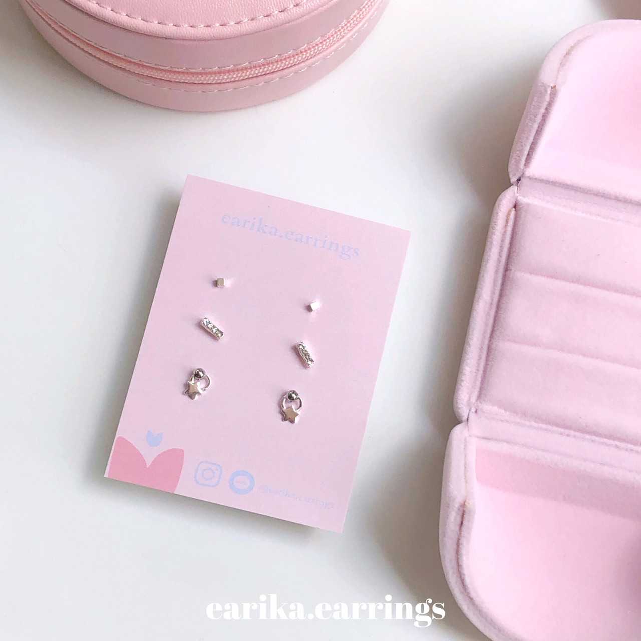 earika.earrings - star drop set เซ็ตต่างหูก้านเงินแท้ คนแพ้ง่ายใส่ได้