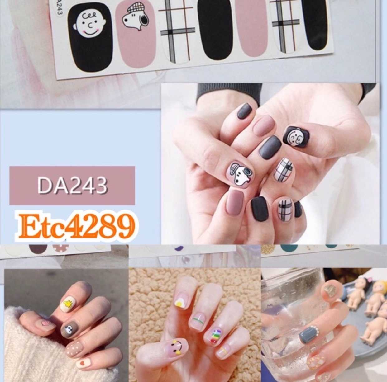 สติกเกอร์ติดเล็บ 3D สติ๊กเกอร์ติดเล็บ สวยเก๋ ลายน่ารัก