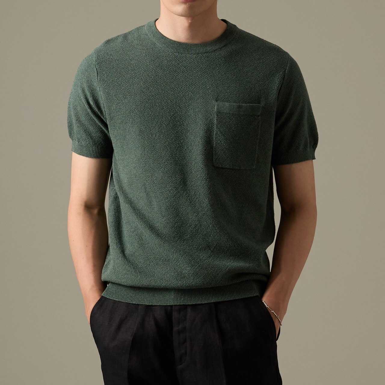 BRANDON KNIT TEE - GREEN