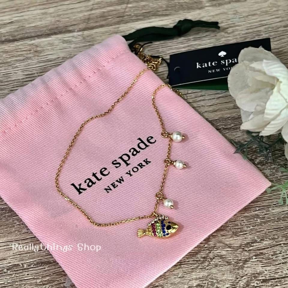 {แท้💯%📮พร้อมส่ง+ส่งฟรี} สร้อยคอ Kate Spade Mini Pendant