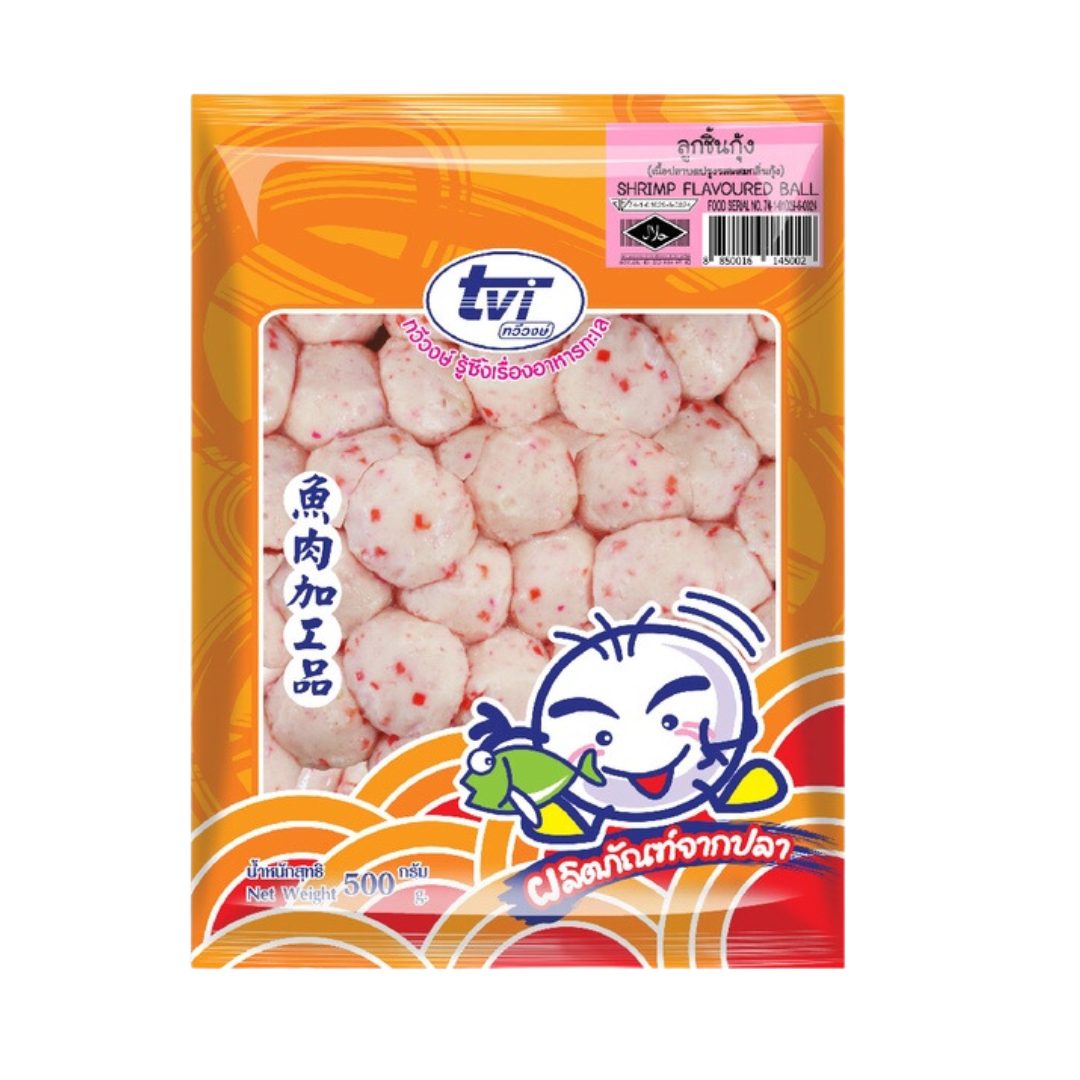 T ลูกชิ้นกุ้ง 500g. x 20 pack ( ส่ง 20+ 65 บาท )