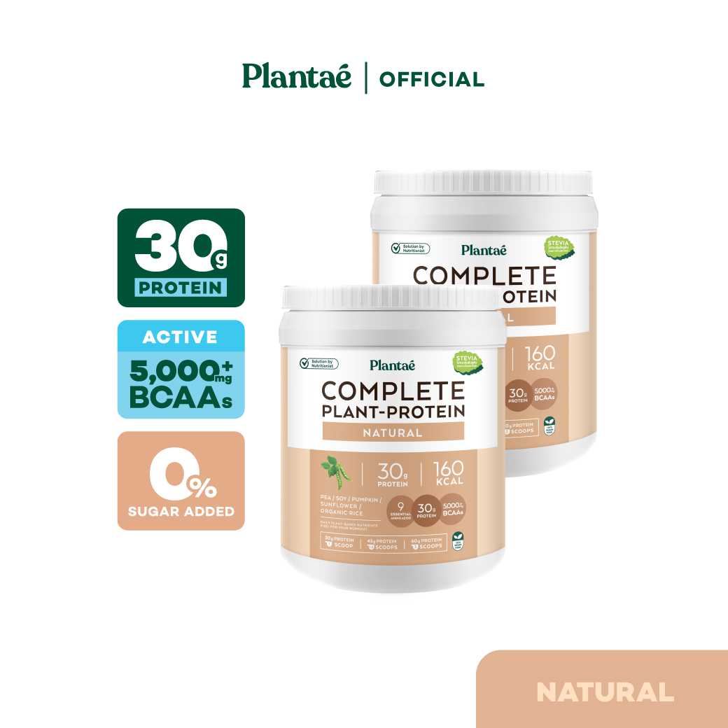(ส่งฟรี) Plantae Complete Plant Protein รส Natural (Unflavored) 2 กระปุก : รสจืด โปรตีนพืช