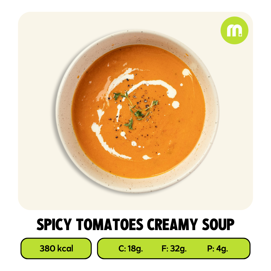 ซุปมะเขือเทศ (Spicy Tomatoes Creamy Soup with Basil Oil)