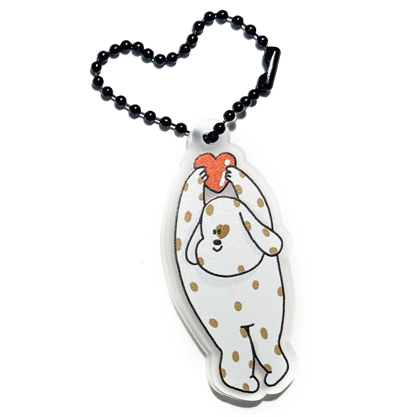 keyring1 - white dog in love