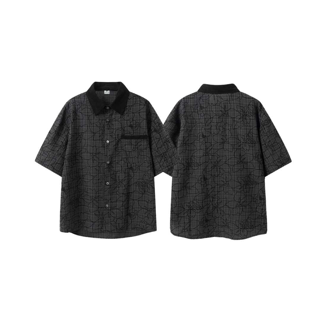 Jeera168 | Retro Hawaiian floral short sleeve shirt  (พรีออเดอร์)