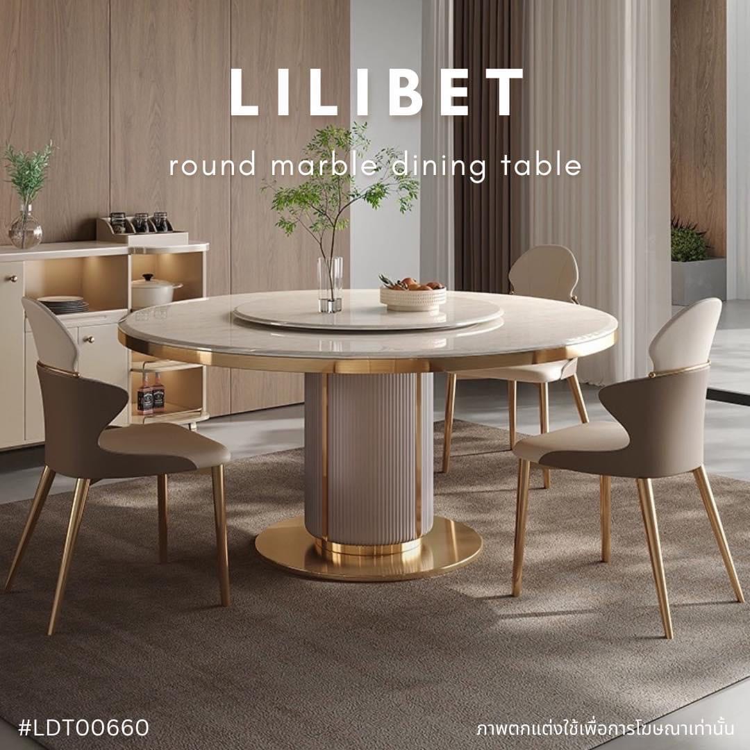 LILIBET round marble dining table