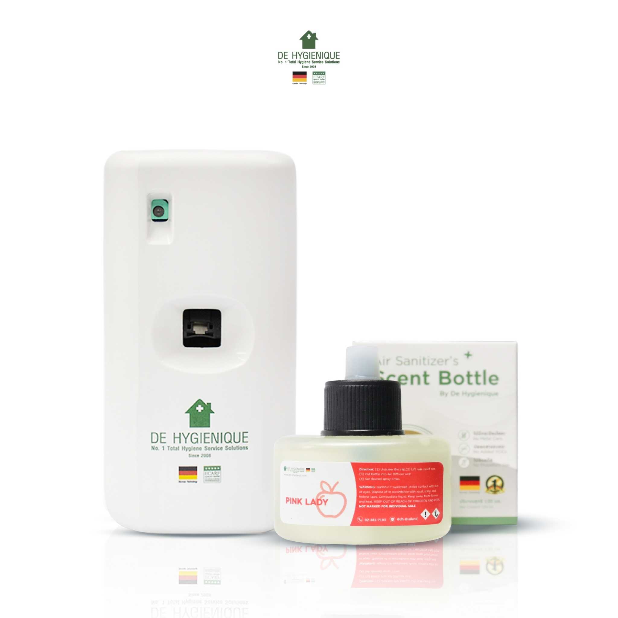 เครื่องพ่น อโรม่ารุ่นเล็กสีขาว พร้อม น้ำหอมPink Lady ขนาด120ml.