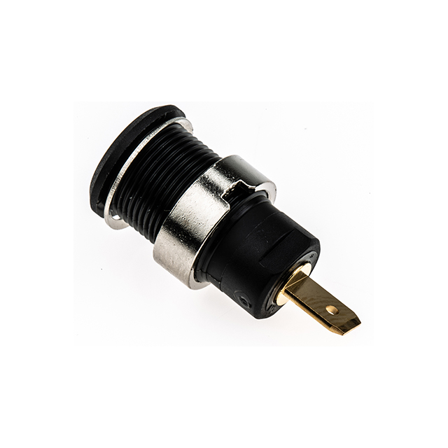 TM-Staubli Black Female Banana Socket, 4 mm Connector, Tab Termination, 24A, 1000V, Gold Plating