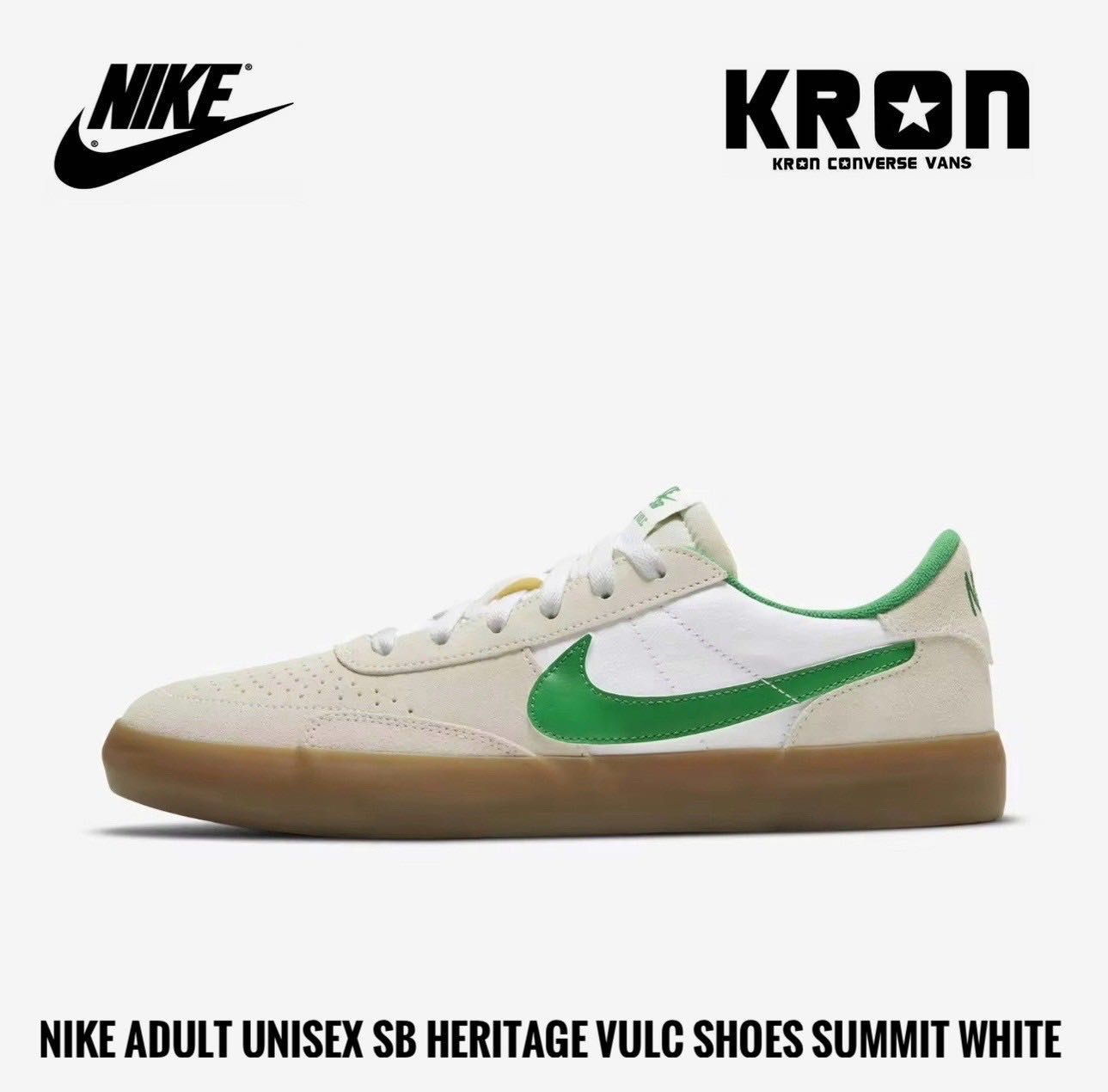 NIKE ADULT UNISEX SB HERITAGE VULC SHOES SUMMIT WHITE GREEN