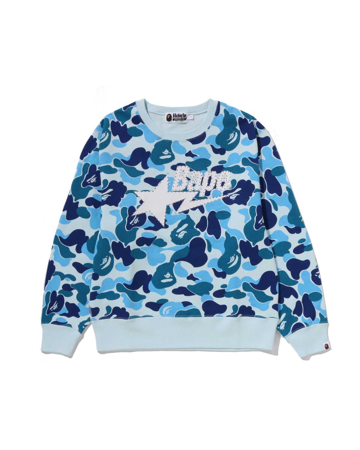 Bape ABC Camo Rhinestone BapeSta Sweatshirt Blue