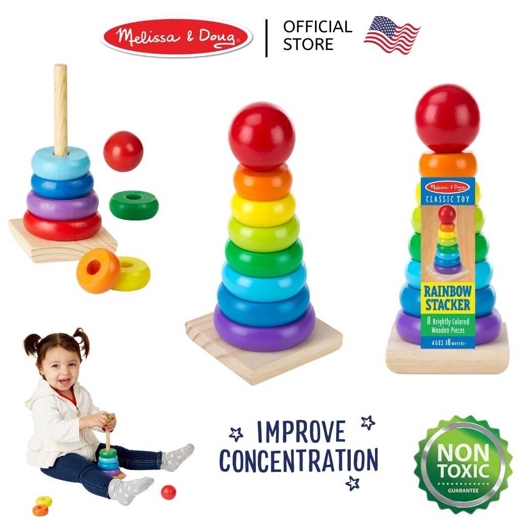 (ของแท้ USA) ของเล่นมอนเตสเซอรี่ หอคอยสีรุ้ง มอนเตสซอรี่ Rainbow Stacker Montessori Toy บล๊อคต่อ 576