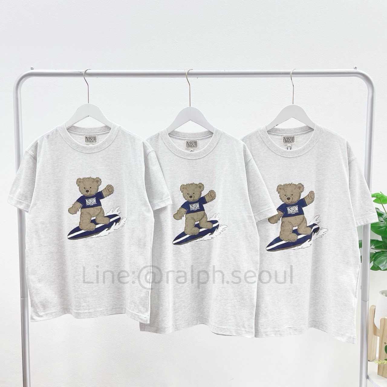 Marithe Surfing Dooble Bear Tee ( gray)