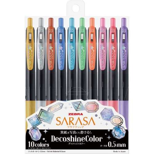 ปากกาเจล Sarasa Clip รุ่น DecoshineColor ขนาด 0.5 MM เซ็ต 10 สี และ 5 สี