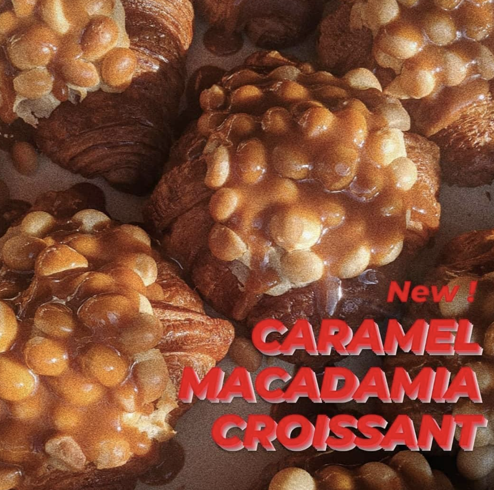 Caramel macadamia croissant