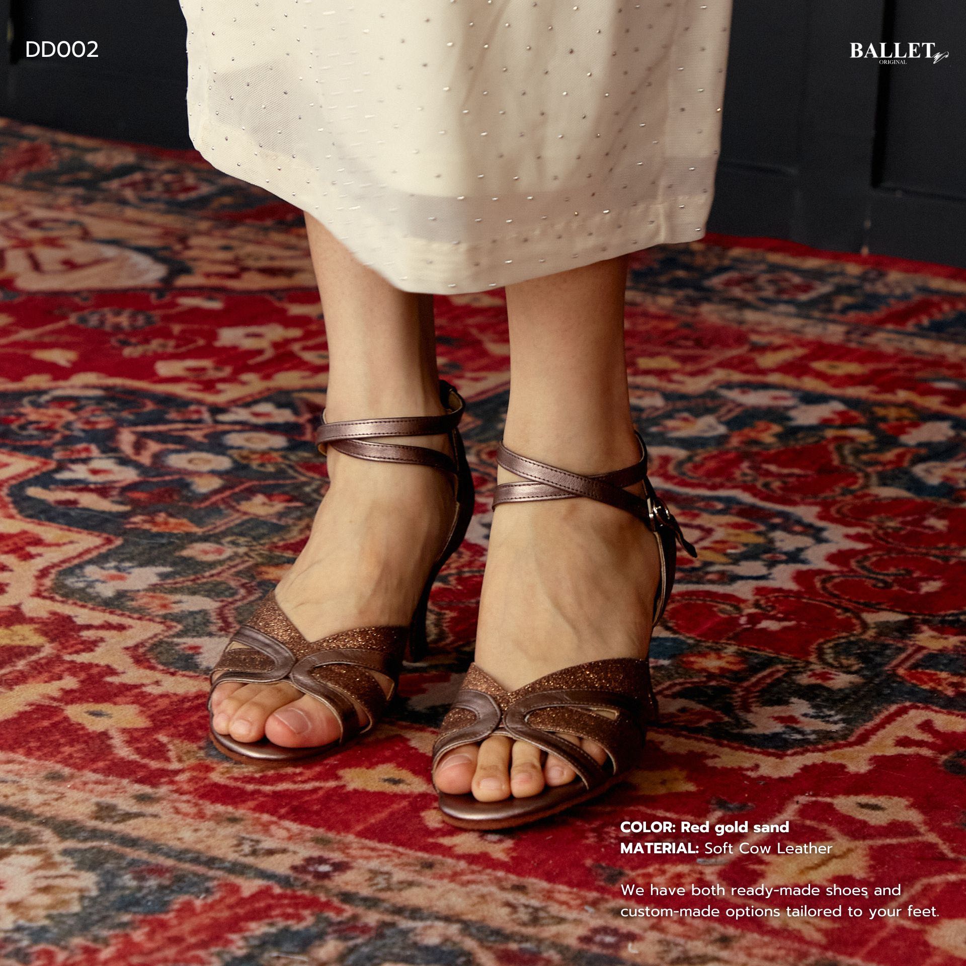 Red gold sand - DD002 / Dancing Shoes รองเท้าเต้นรำ