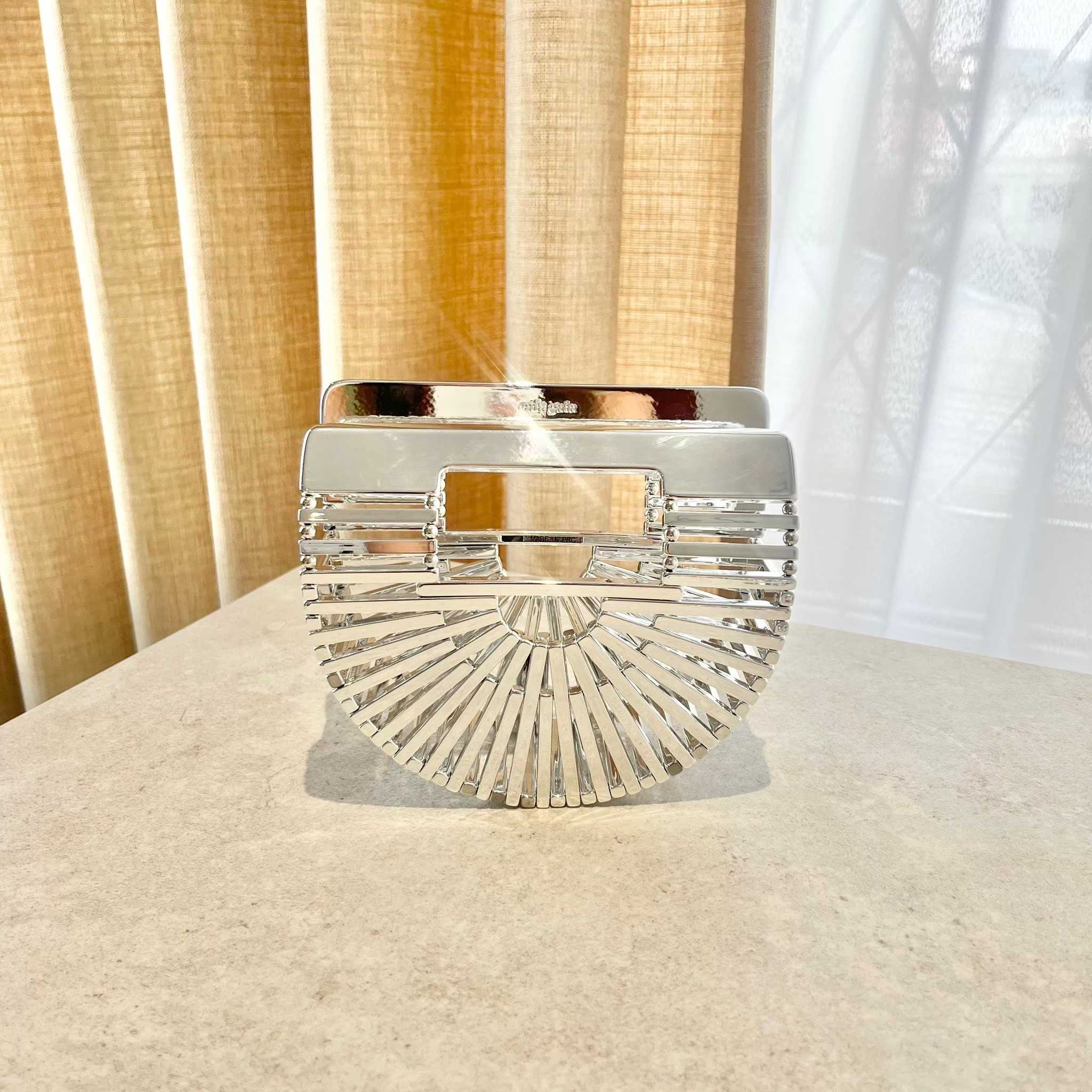 SALE! Cult Gaia GAIA`S ARK NANO CROSSBODY BAG - SHINY SILVER