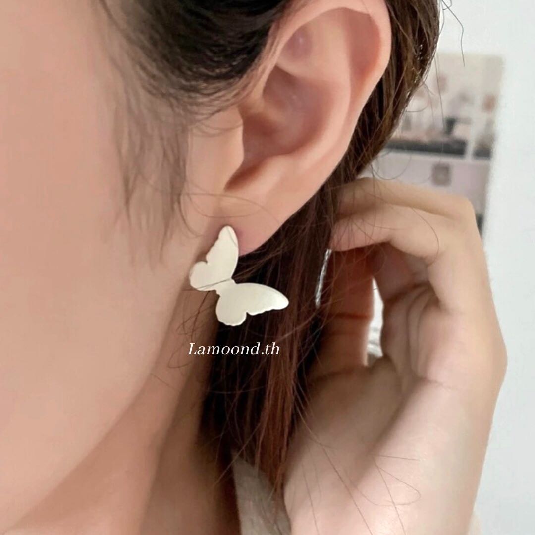 ต่างหูผีเสื้อขาวคิ้วท์  🦋☁️ ⁂🤍
