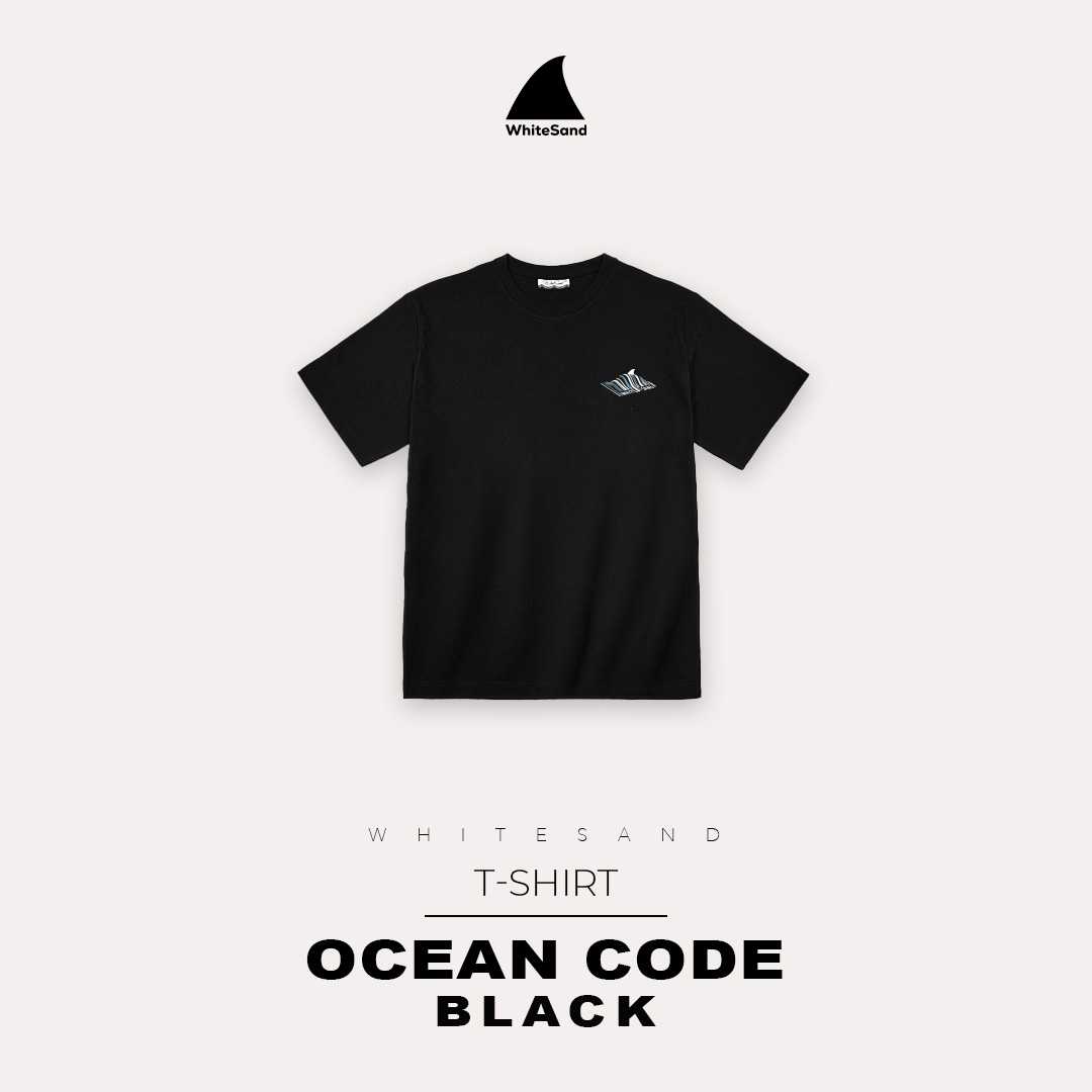 WhiteSand - T-Shirt เสื้อยืดแขนสั้น สกรีนลาย Ocean Code ผ้าคอตตอน 100%