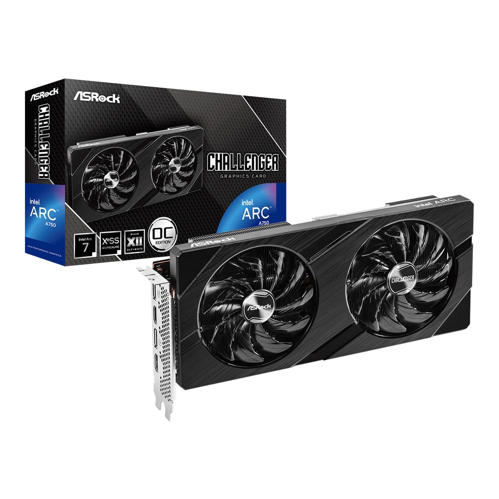 VGA (การ์ดแสดงผล) ASROCK INTEL ARC A750 CHALLENGER D 8GB OC - 8GB GDDR6 (A750 CLD 8GO)