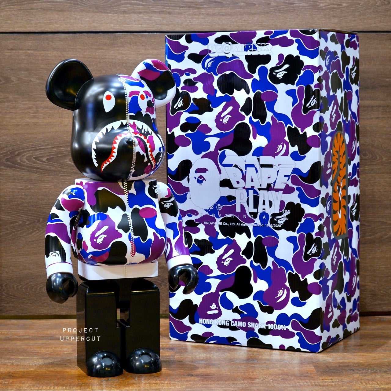 BE@RBRICK 1000% A BATHING APE® - Hong Kong Camo Shark [Displayed / Like New]