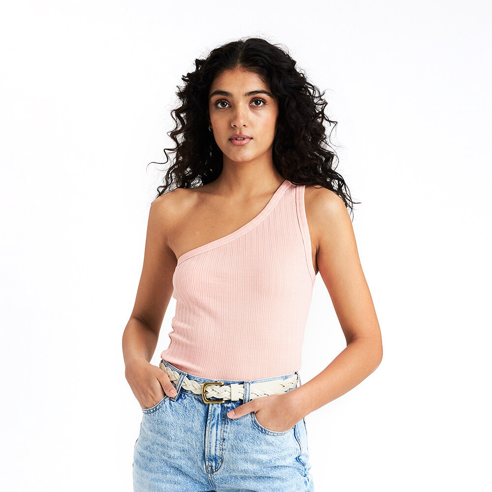 American Eagle เสื้อกล้ามผู้หญิง 4592 ONE SHOULDER TANK WASH สี PEACH - 036-4592-823