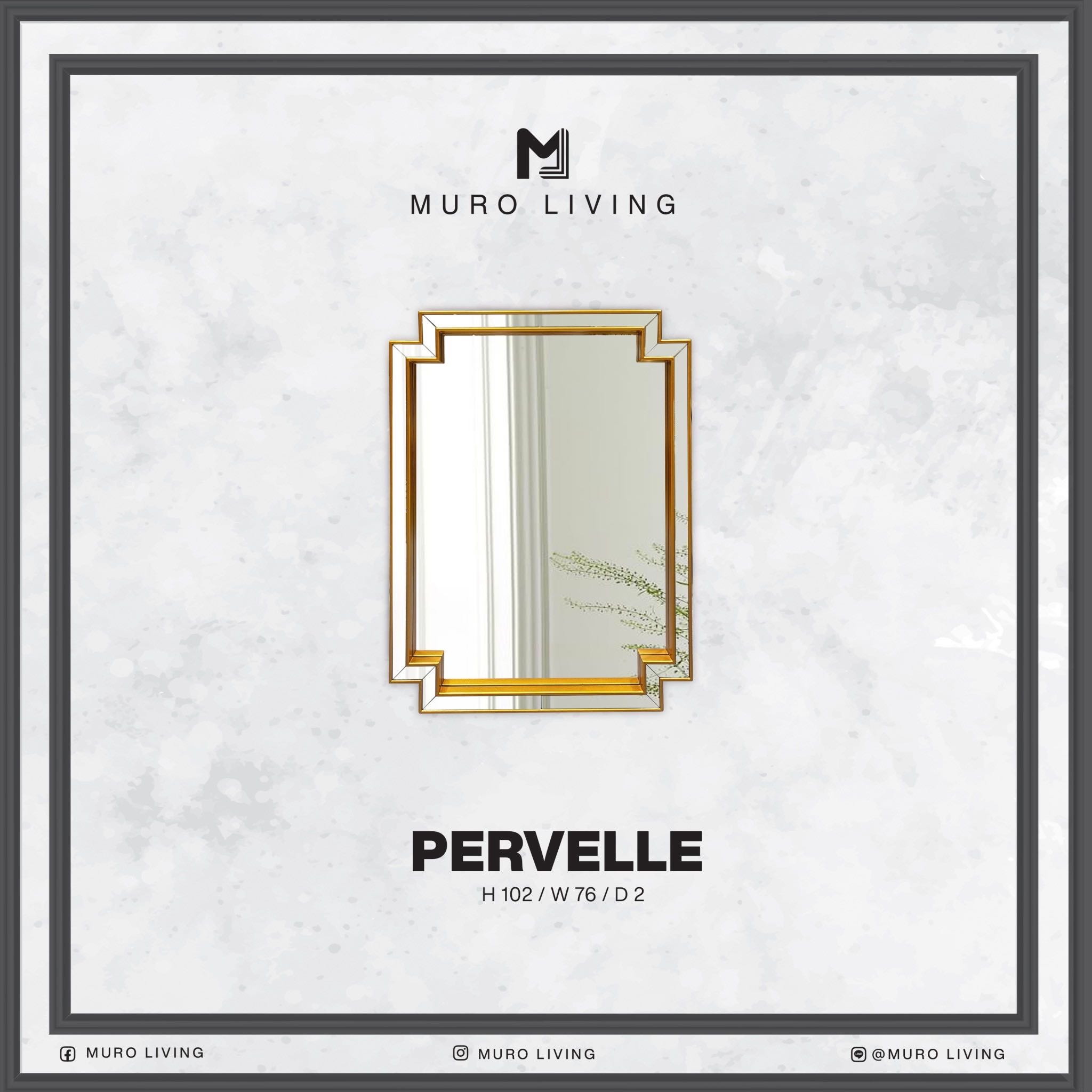กระจกตกแต่งผนังดีไซน์ Muro Living รุ่น PERVELLE