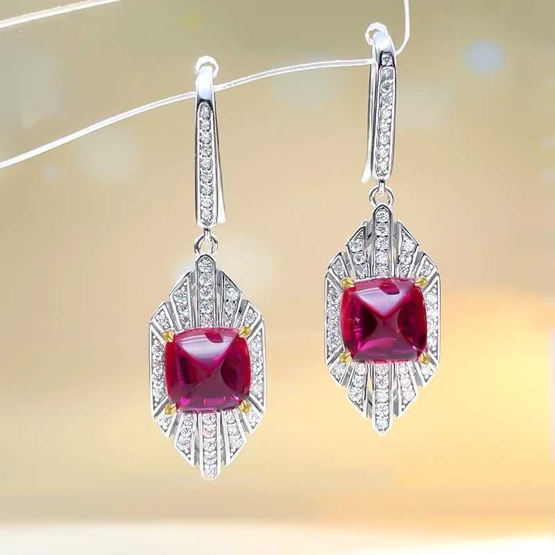 ruby or blue sapphire earrings