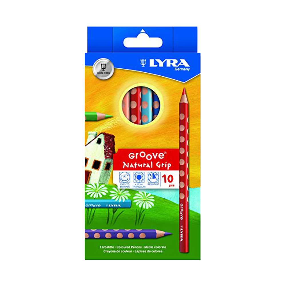 LYRA Groove Jumbo Colored Pencils 10 Colors (ดินสอสีไม้แท่งสามเหลี่ยมจัมโบ้ 10 สี) 3811100