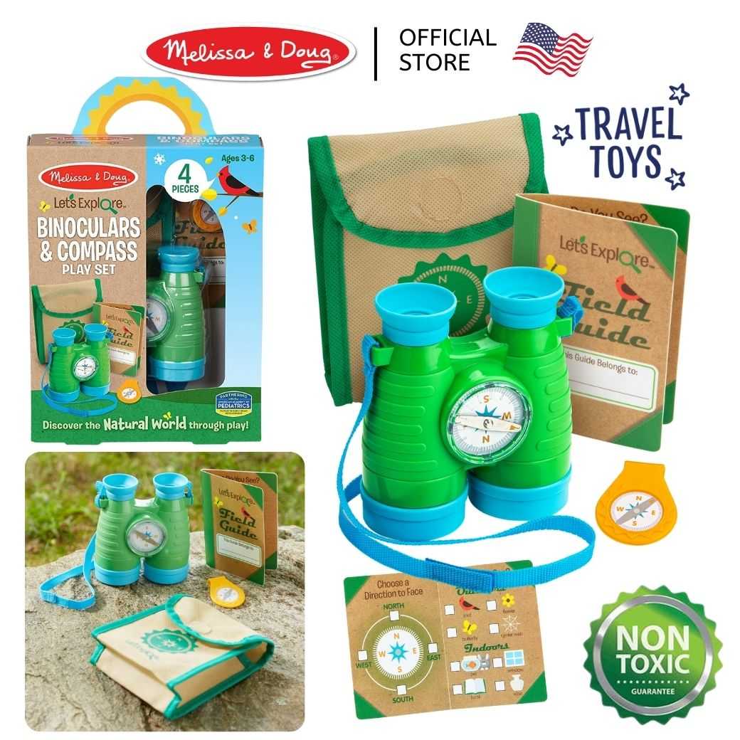 (ของแท้ USA) กล้องส่องทางไกลเด็ก เข็มทิศ Let’s Explore Binoculars & Compass Melissa & Doug 30818