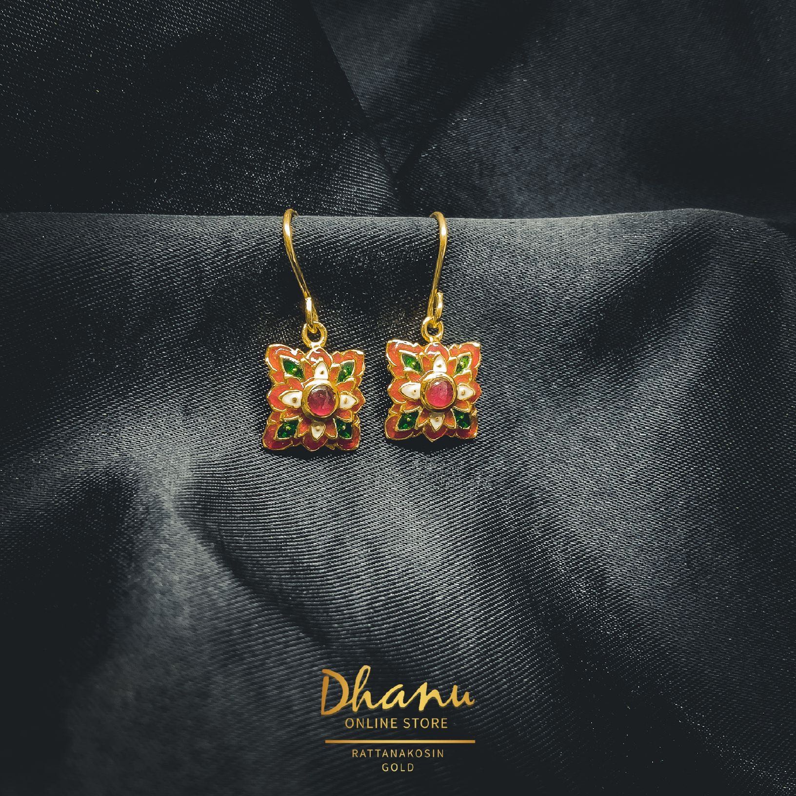 Ruby Earring ต่างหูทับทิมลงยา