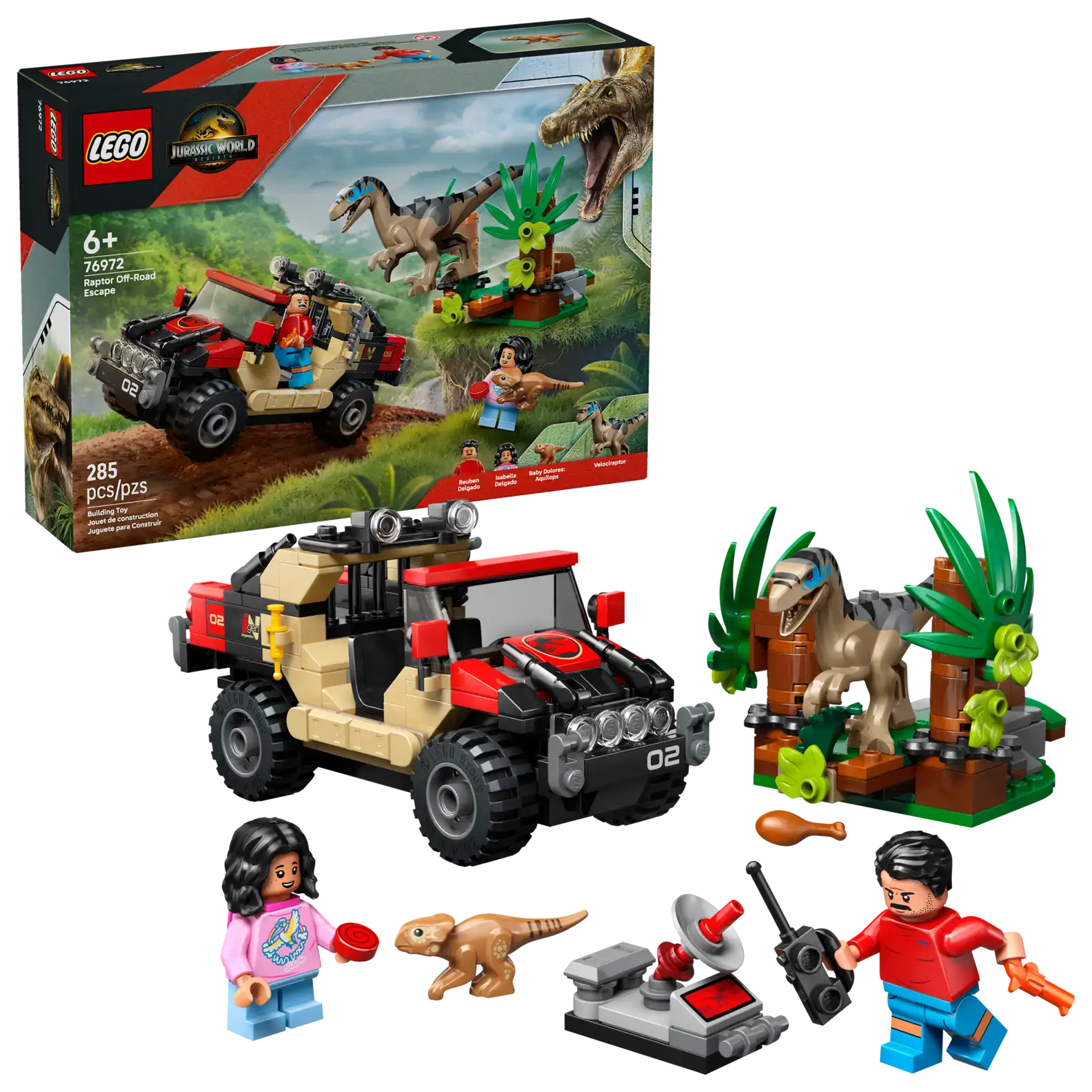LEGO 76972 Raptor Off-Road Escape(สินค้าซื้อแล้วไม่รับเปลี่ยนคืน)
