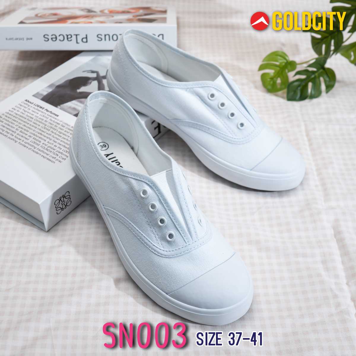 GOLDCITY รองเท้าผ้าใบแฟชั่น รองเท้าผ้าใบ รองเท้าสลิปออน โกลด์ซิตี้ รุ่น SN003