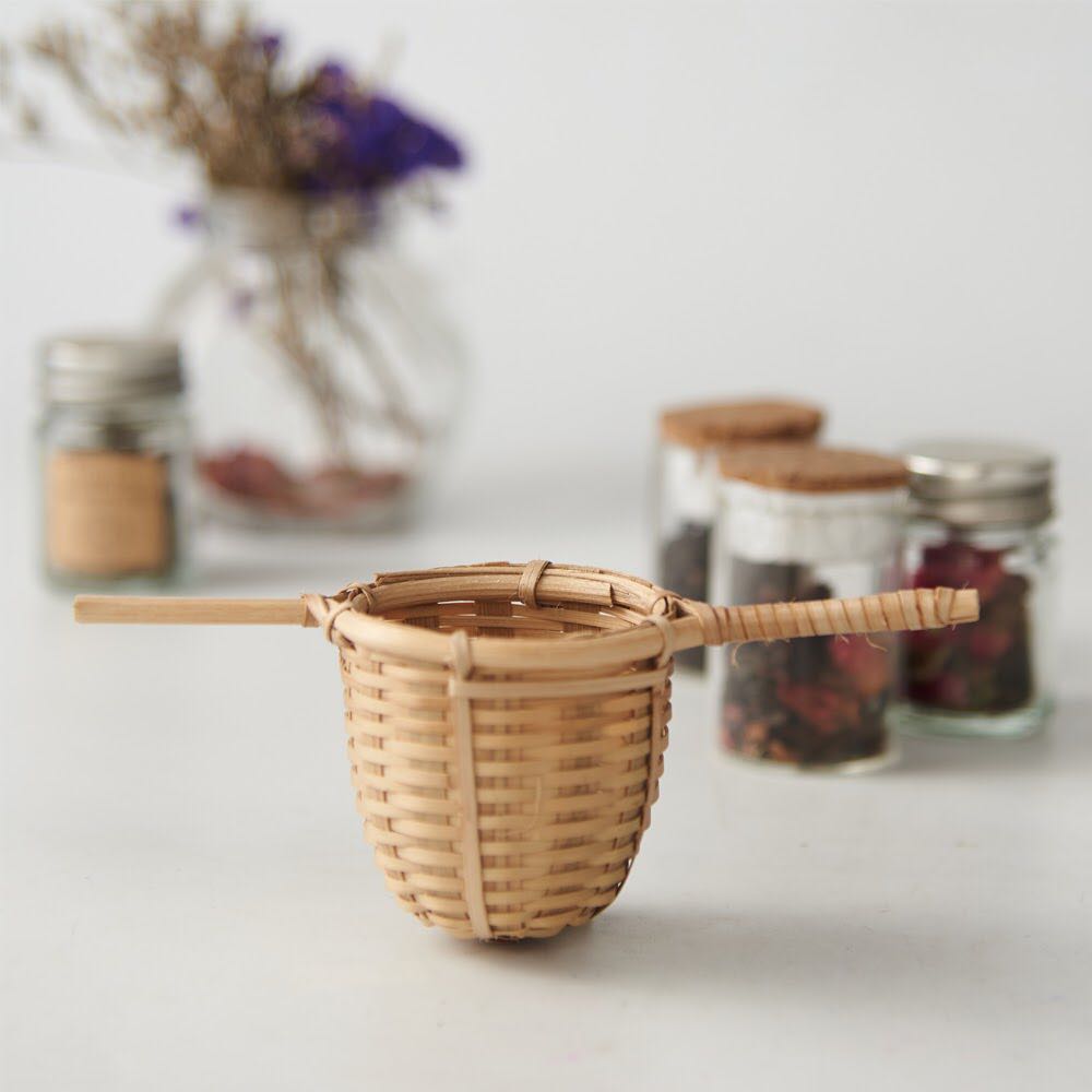 ที่กรองชาไม้ไผ่สาน bamboo tea strainer 