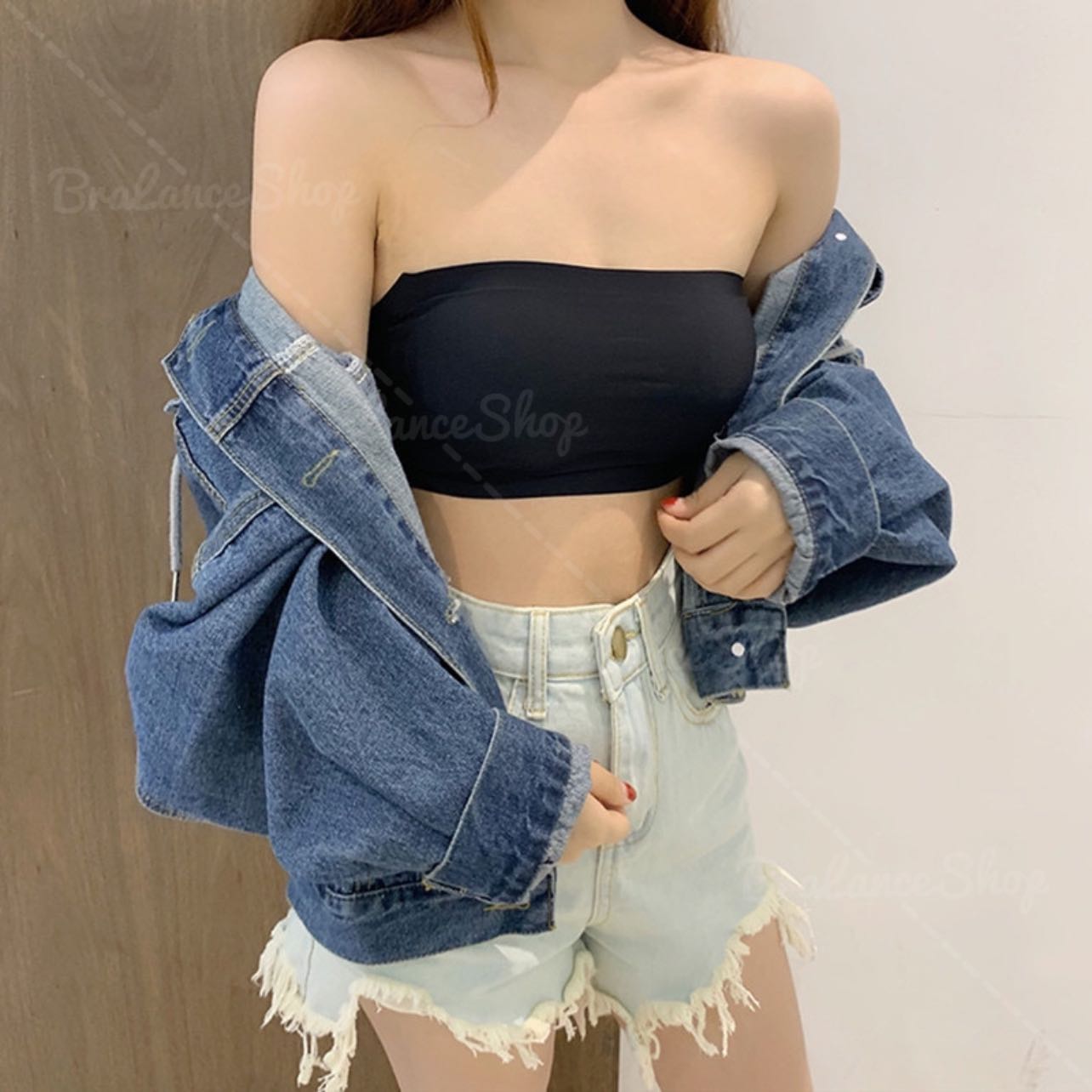 🎗️เกาะอกผ้าไร้ขอบ ตะขอหลัง #166