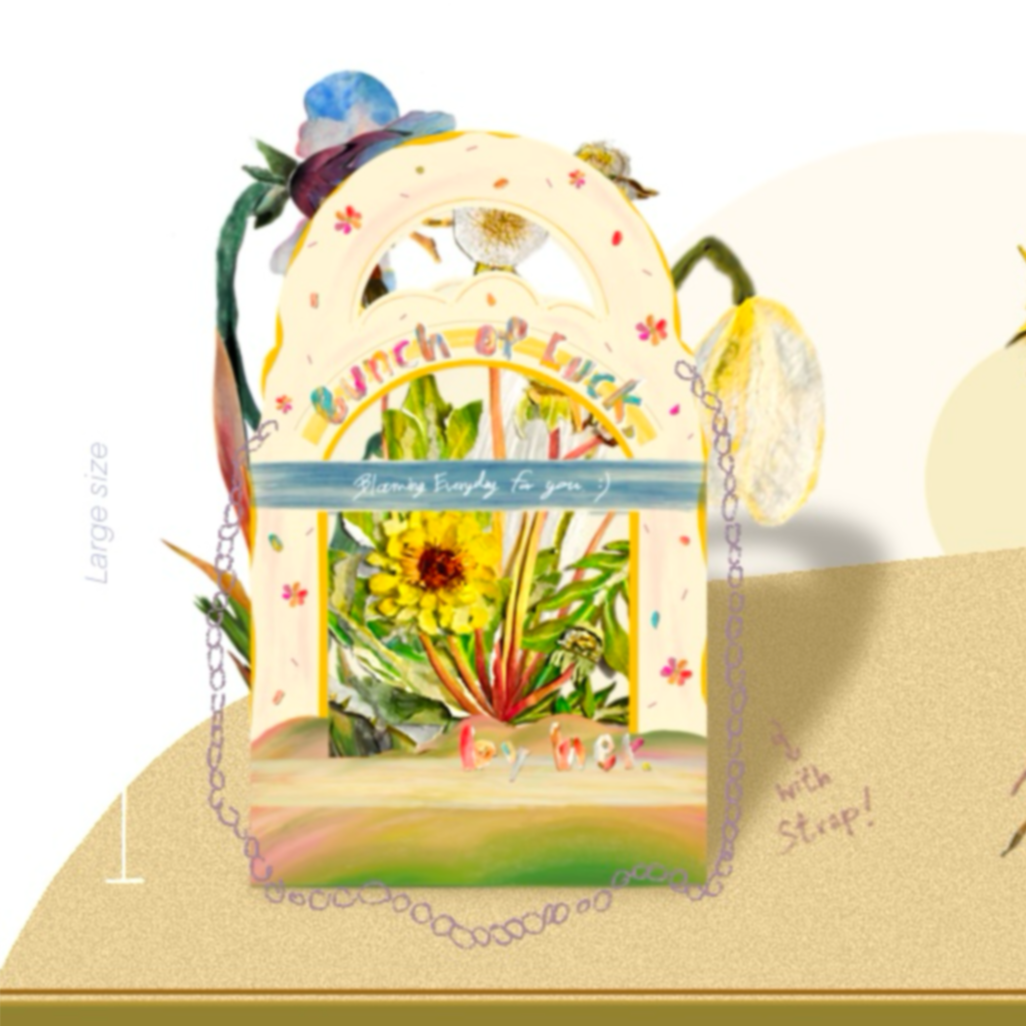 Preorder - flower card big size ‘bunch of luck!’