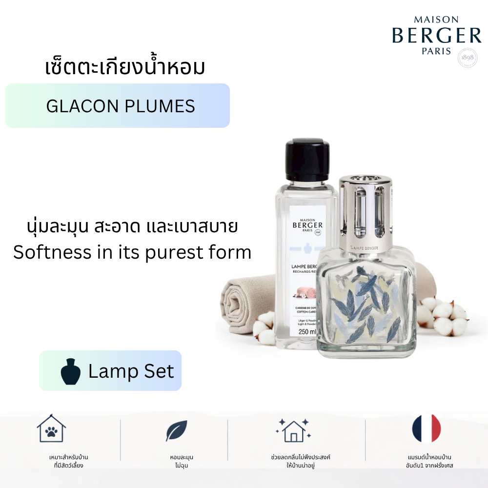 Coffret Glacon Collection เซ็ตตะเกียงน้ำหอม Maison Berger Paris บ้านหอม ฟอกอากาศ Luxury