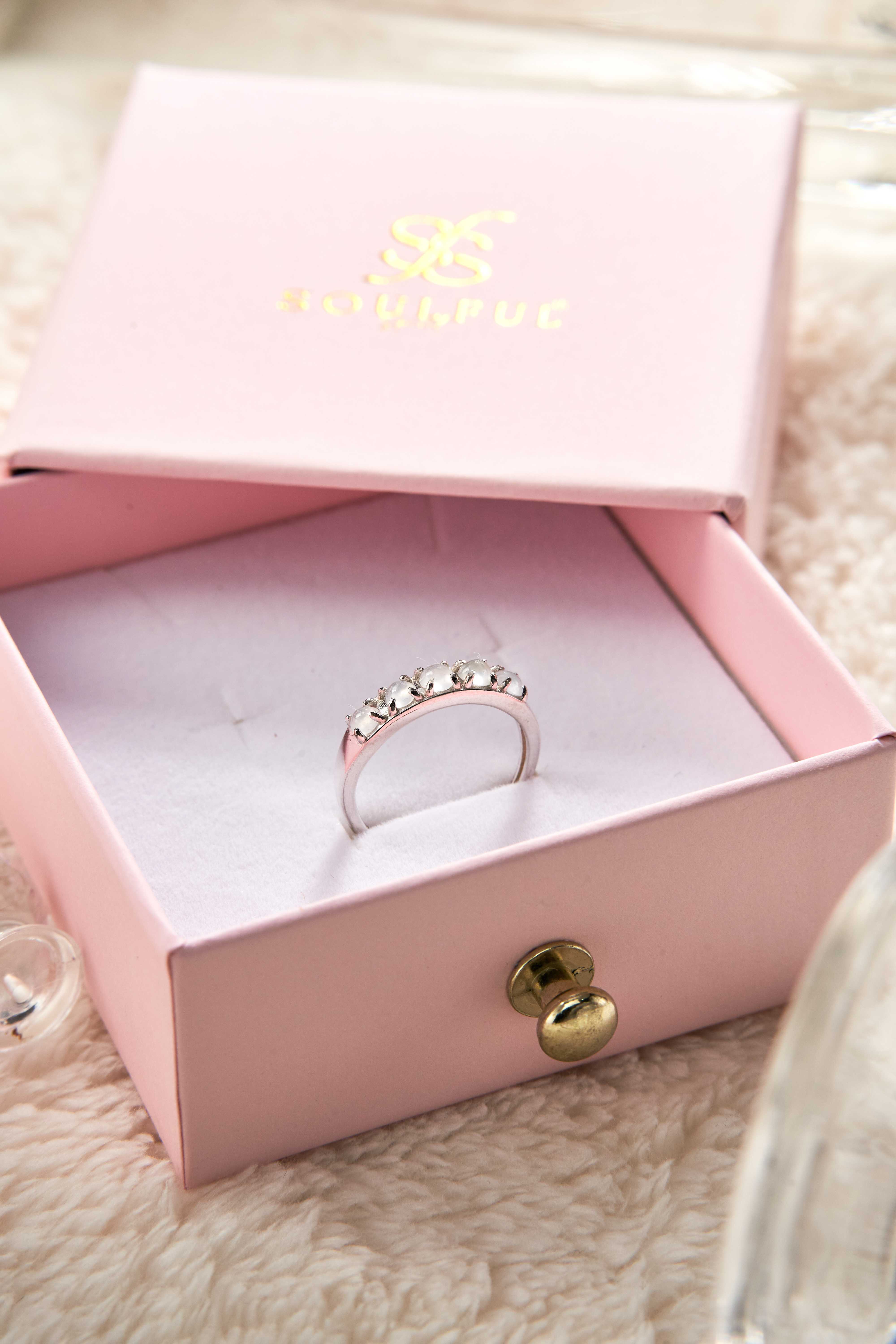 💍 แหวนคริสตัล 🤍 หยกขาว / White Jade 🤍  เงินแท้ 92.5%