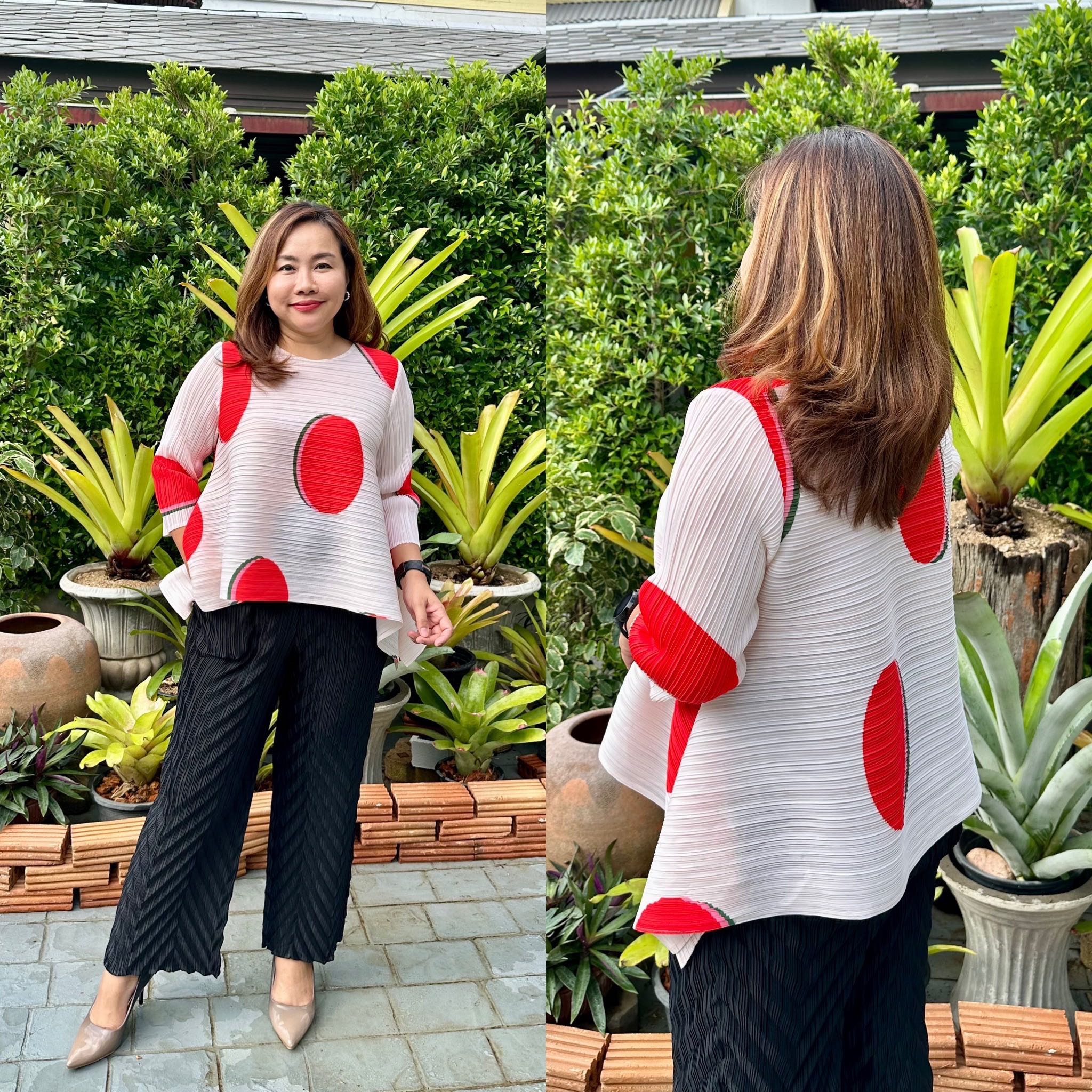 Peatbynisa A411 เสื้ออัดพลีท เนื้อผ้าPolyester100%