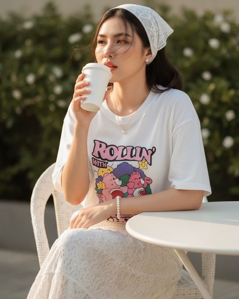 #bjROLLINTshirt230615 (590THB)—white/black—