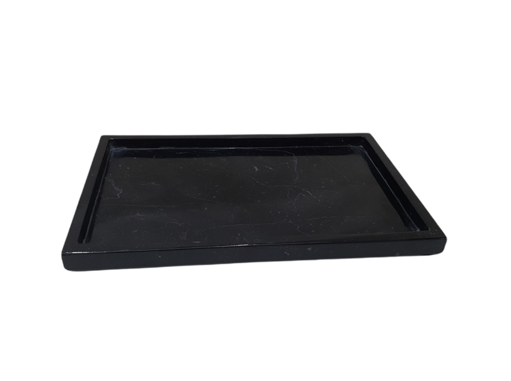Tray square, Marble, Black, L