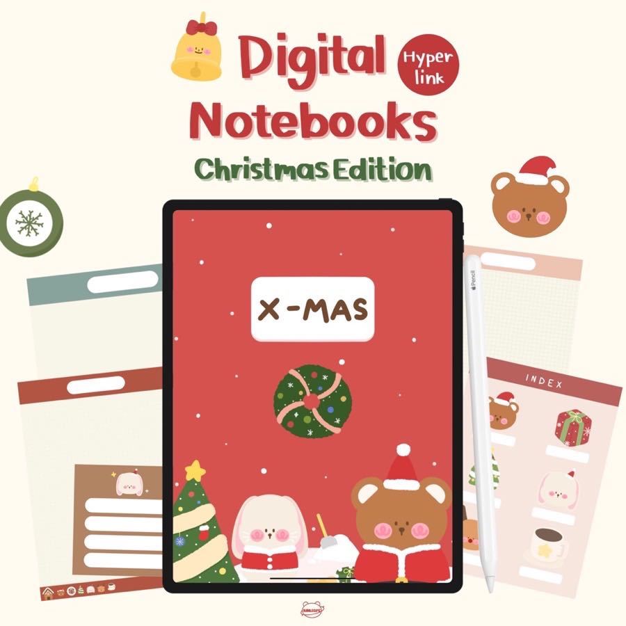 🎄Digital Notebook MERRY X-MAS Edition with Heyperlink