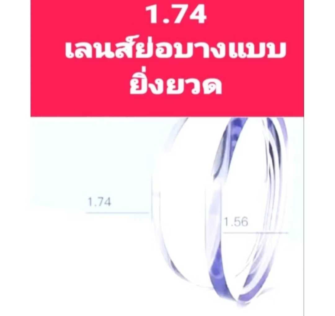Akesoptik เลนส์แว่นตาบางที่สุด 1.74 บลูแอสเฟียริกฮาร์ททัลติโค๊ต สายตา-1.00ถึง-15.00 แจ้งค่าสายตาทางข