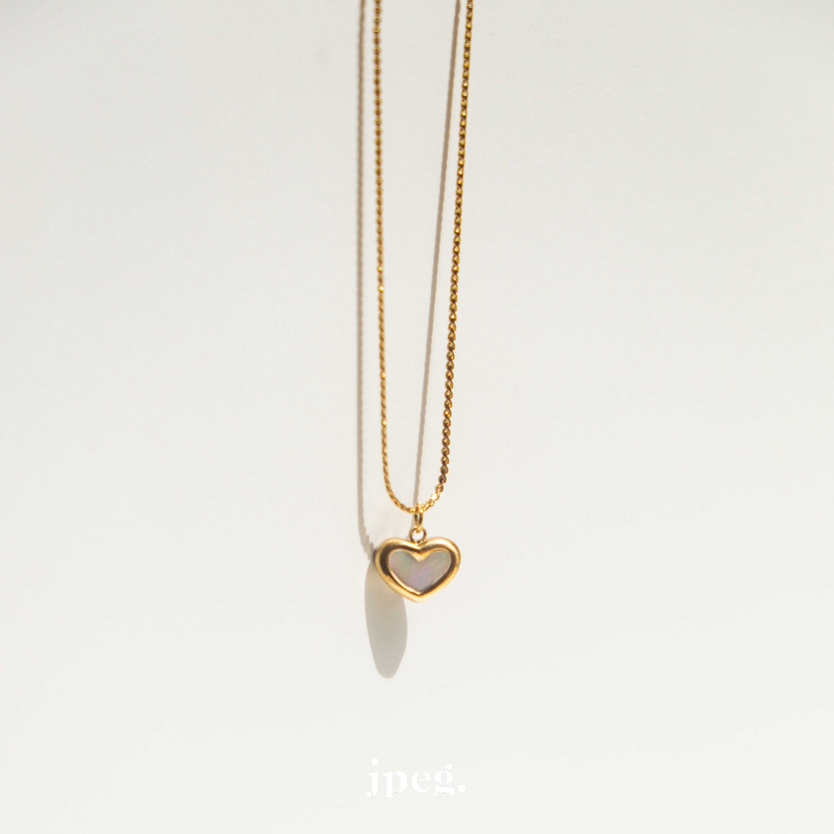 (stainless) heart oyster necklace