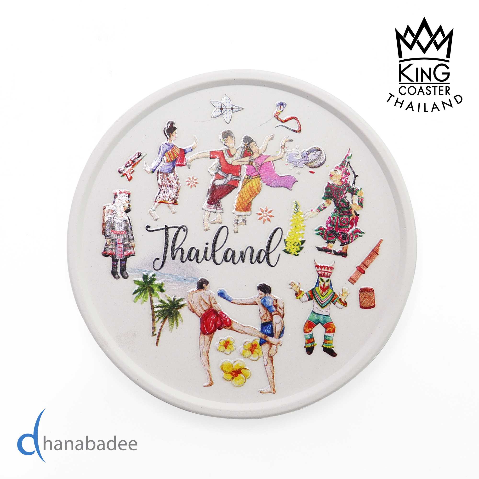 จานรองแก้ว R10065  ทรงกลมมีขอบ -THAI ARTS