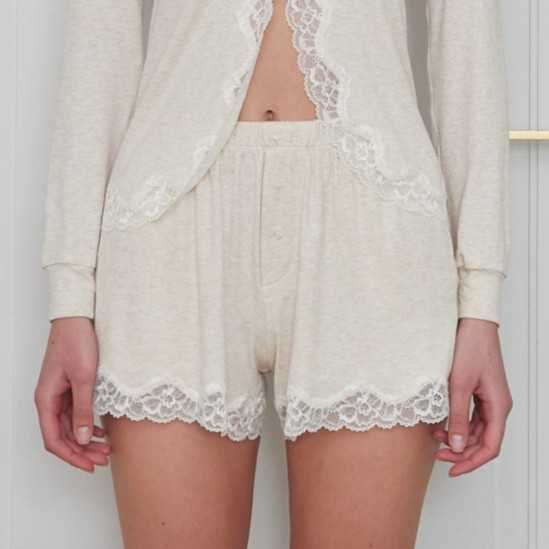 RIBBED SHORTS (CREAM)