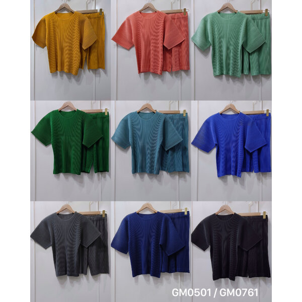กก. ยาว21นิ้ว2MUAY รุ่น GM0501 / GM0761 THICK SHORT SLEEVE TOP WITH SHORT PANTS PLEATED SET 9 สี ...
